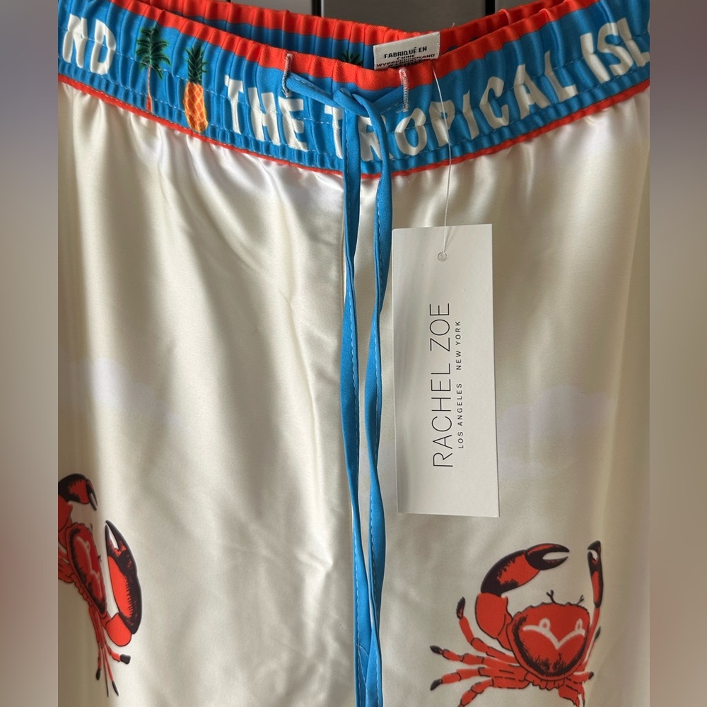 Rachel Zoe NWT Vibrant Print Tropical Beach Resort Wear Pants (Size Medium) - Picture 5 of 8